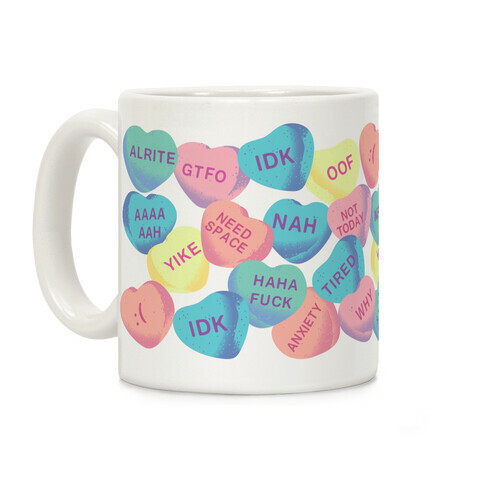 Awkward Candy Hearts Coffee Mug