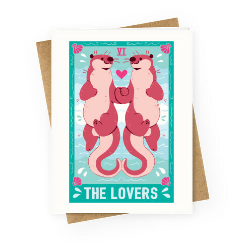 The Lovers: Otters Greeting Card