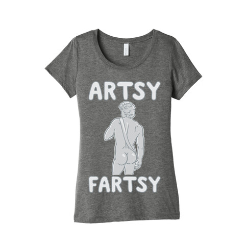 Artsy Fartsy White Print Womens T-Shirt