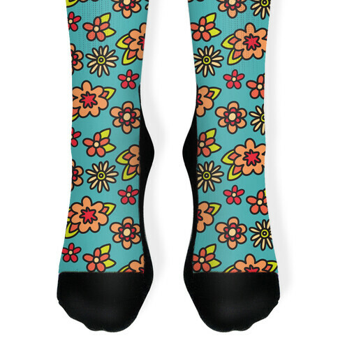70's Flower Pattern Sock
