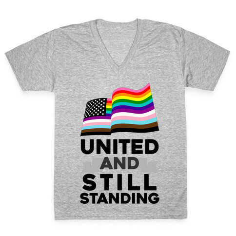 United And Still Standing V-Neck Tee Shirt