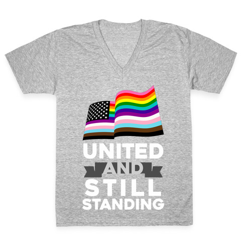 United And Still Standing V-Neck Tee Shirt
