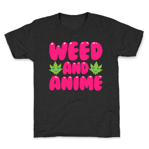 Weed And Anime White Print Kids T-Shirt