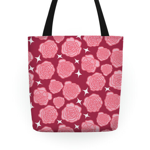 Pink Sparkle Roses Pattern Tote