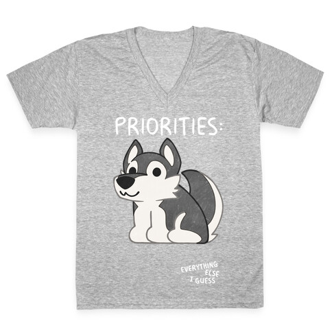 Husky Priorities V-Neck Tee Shirt