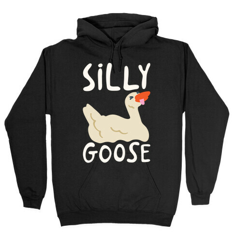 Silly Goose White Print Hooded Sweatshirt