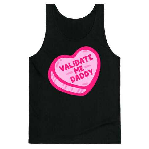 Validate Me Daddy Candy Heart White Print Tank Top