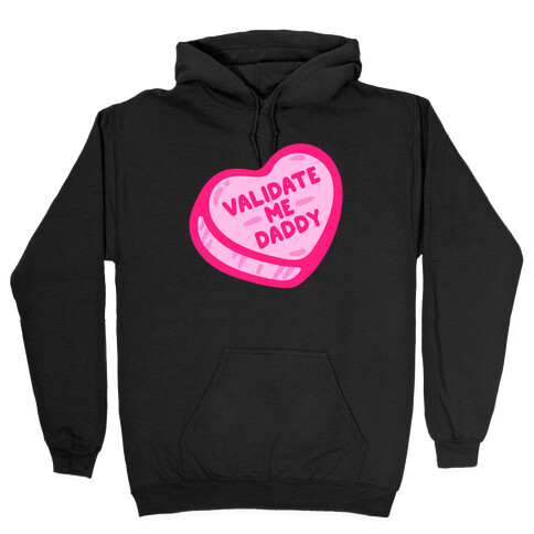 Validate Me Daddy Candy Heart White Print Hooded Sweatshirt