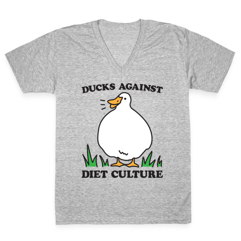 Ducks Against Diet Culture V-Neck Tee Shirt