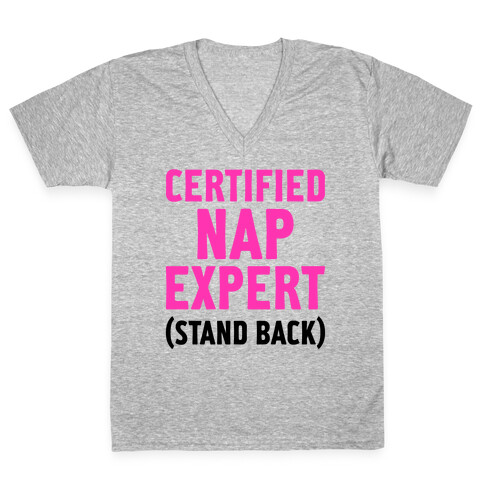 Certified Nap Expert V-Neck Tee Shirt