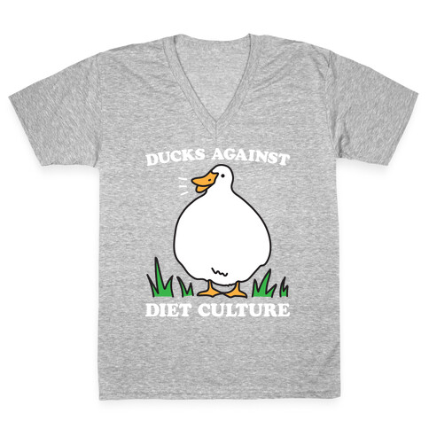 Ducks Against Diet Culture V-Neck Tee Shirt