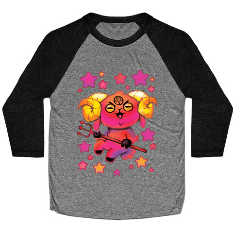 Kawaii Demon Goat Baseball Tee