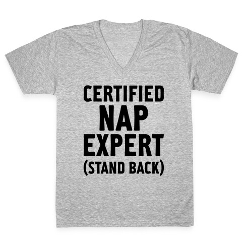 Certified Nap Expert V-Neck Tee Shirt