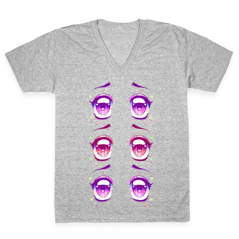 Kawaii Eyes V-Neck Tee Shirt