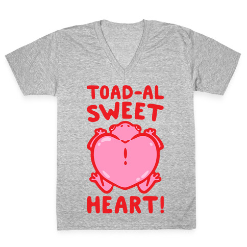 Toad-al Sweet Heart White Print V-Neck Tee Shirt