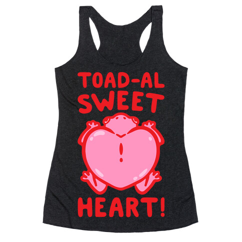 Toad-al Sweet Heart White Print Racerback Tank Top