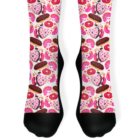 Valentine's Day Donuts Pattern Sock