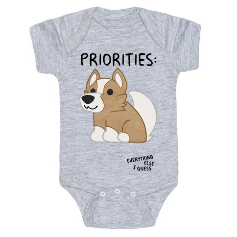 Corgi Priorities Baby One-Piece