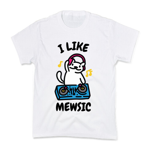 I Like Mewsic  Kids T-Shirt