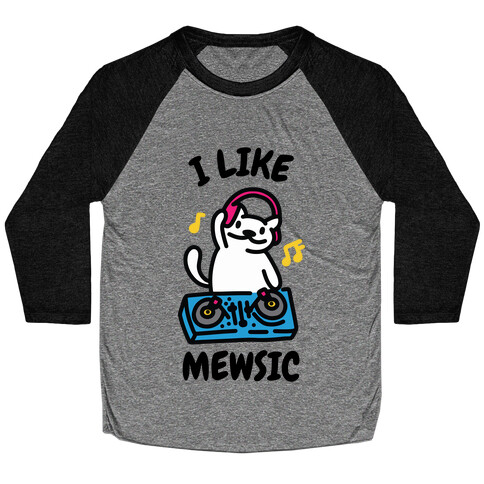 I Like Mewsic  Baseball Tee