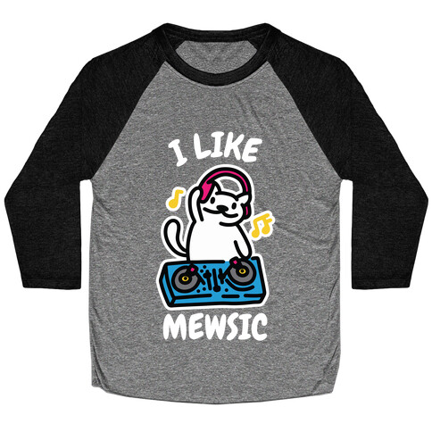 I Like Mewsic  Baseball Tee