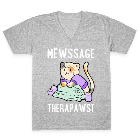 Mewssage Therapawst V-Neck Tee Shirt