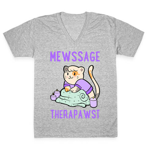 Mewssage Therapawst V-Neck Tee Shirt