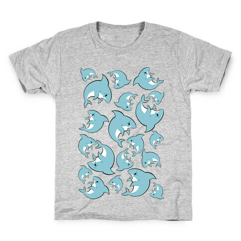 Bummed Shark Pattern Kids T-Shirt