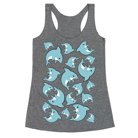 Bummed Shark Pattern Racerback Tank Top