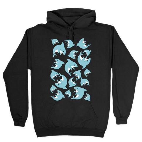 Bummed Shark Pattern Hooded Sweatshirt