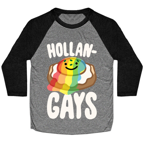 Hollangays Parody White Print Baseball Tee