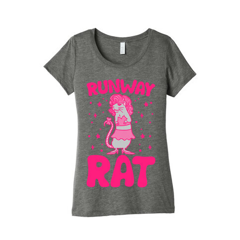 Runway Rat White Print Womens T-Shirt