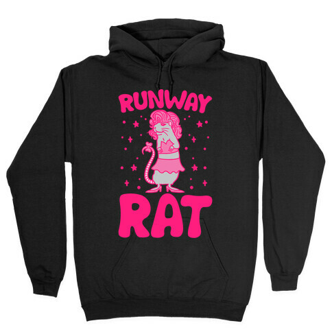 Runway Rat White Print Hooded Sweatshirt