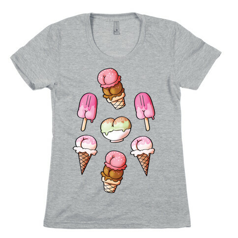 Ice Cream Butts Womens T-Shirt