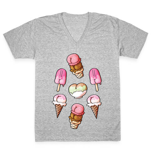 Ice Cream Butts V-Neck Tee Shirt