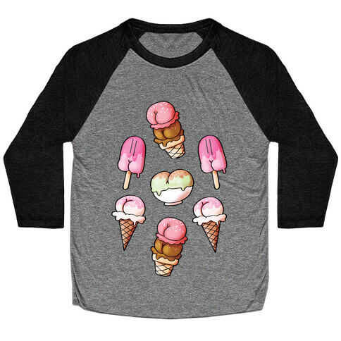 Ice Cream Butts Baseball Tee