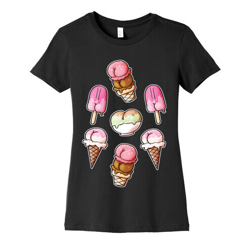 Ice Cream Butts Womens T-Shirt