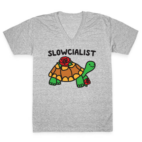 Slowcialist Turtle V-Neck Tee Shirt