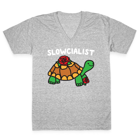 Slowcialist Turtle V-Neck Tee Shirt