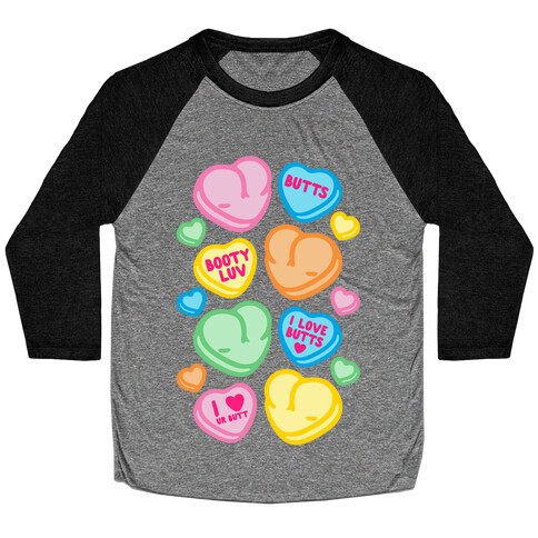 Candy Heart Butts Baseball Tee