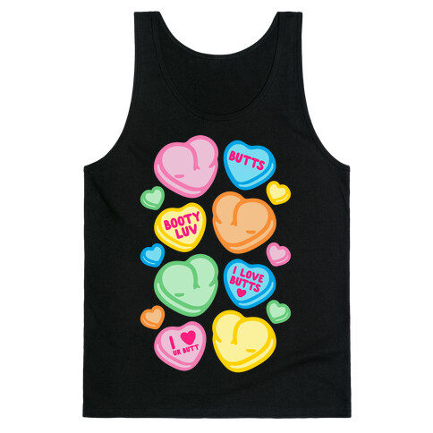 Candy Heart Butts White Print Tank Top