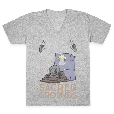 Bury Me On Sacred Grounds V-Neck Tee Shirt