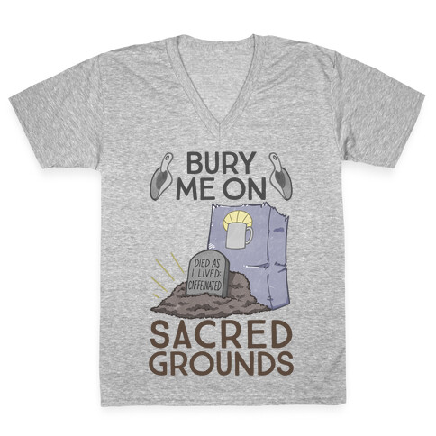 Bury Me On Sacred Grounds V-Neck Tee Shirt
