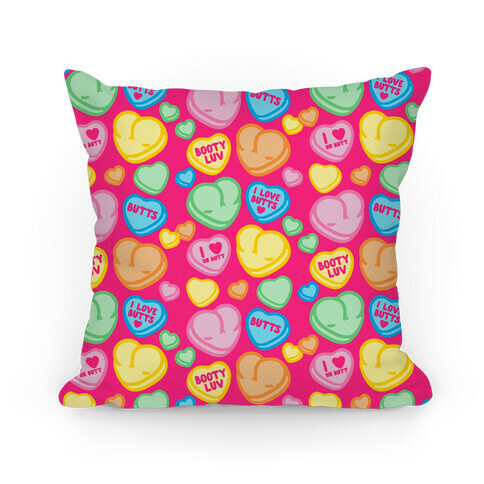 Candy Heart Butts Pillow