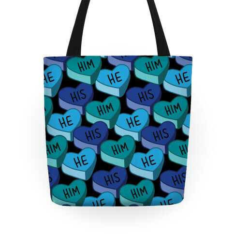 Male Pronoun Candy Hearts Tote