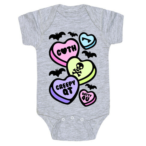 Goth Candy Hearts Baby One-Piece