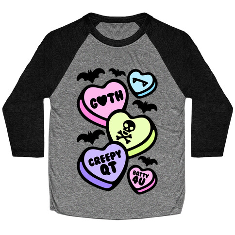 Goth Candy Hearts Baseball Tee