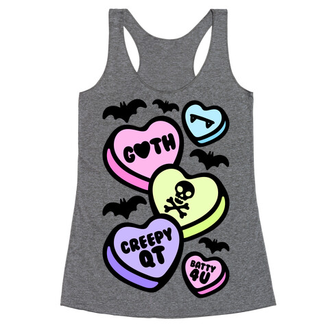 Goth Candy Hearts Racerback Tank Top