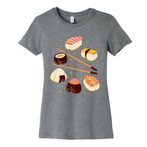 Subtle Sushi Booty Womens T-Shirt