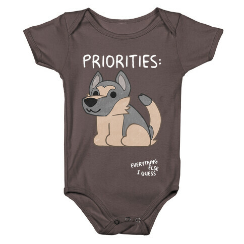 German Shepherd Priorities Baby One-Piece